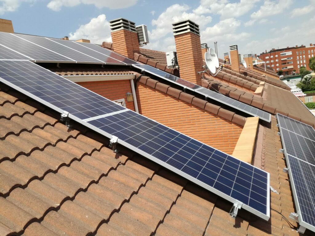 Solar panels installed on rooftops