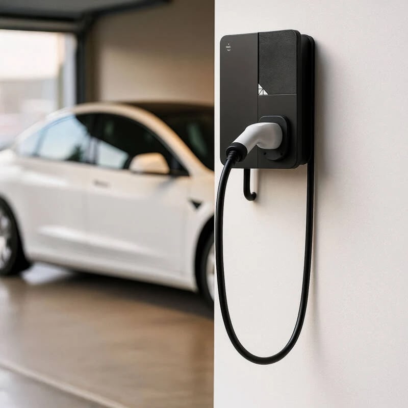Wall-mounted electric vehicle charger
