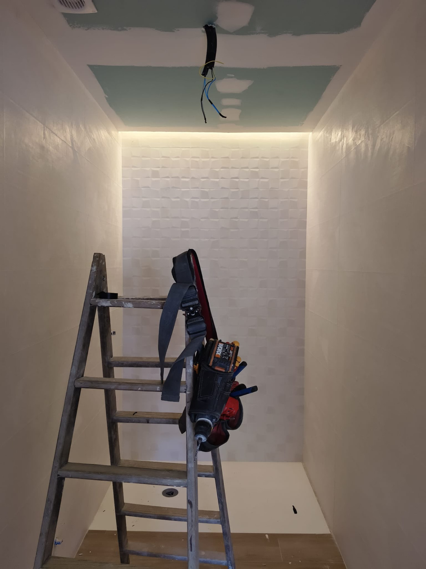 LED lighting installation during renovation work
